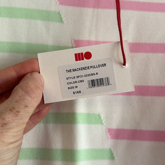 NWT Solid & Striped The Mackenzie Pullover Sweater Pink/White/Green/Blue Medium - Picture 5 of 12